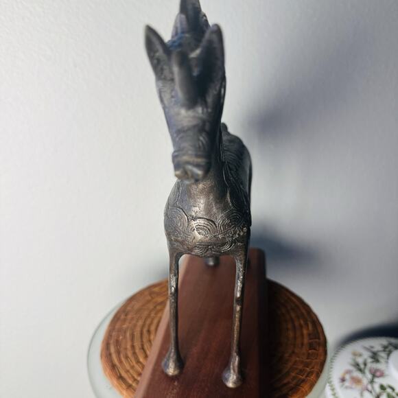 RARE Dogon Bronze Horse Sculpture • Mali • Solid Lost-Wax Bronze • 12”x10" - Picture 4 of 9